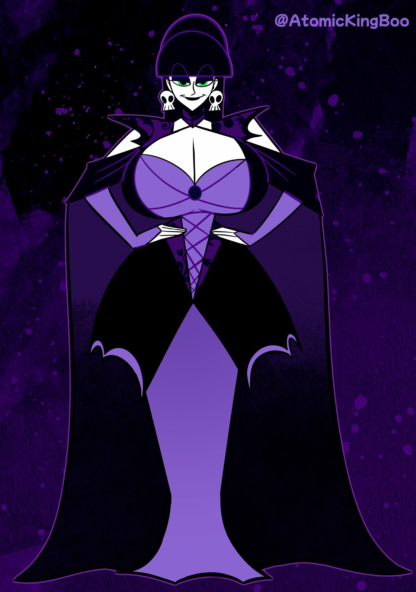 2023, atomickingboo, breasts, female, goth, huge breasts, lindel dollice quilten, oc, original, original character, tagme, the besties (atomickingboo), vampire costume