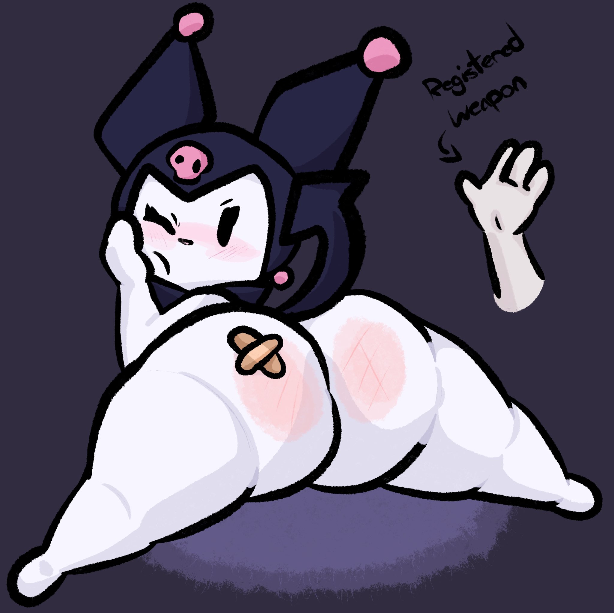 ass, big ass, bubble ass, bubble butt, huge ass, kuromi, lewdewott, onegai my melody, sanrio, thick thighs, wide hips