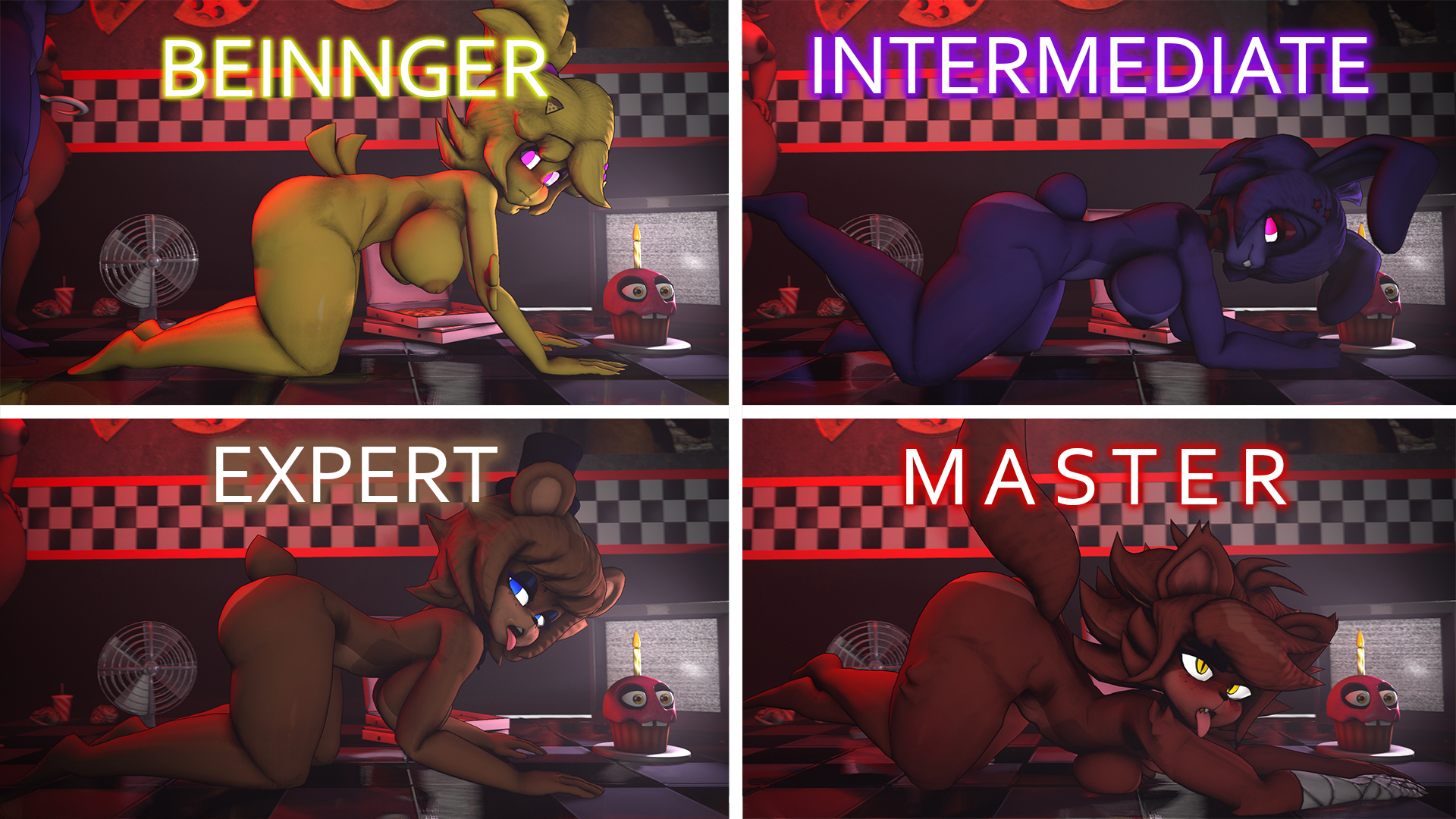 3d, ahe gao, all fours, anthro, arched back, ass, barefoot, bear, bedroom eyes, big ass, big breasts, big butt, blonde hair, blue eyes, body, bonfie, bonfie (cryptia), bonnie (cally3d), bonnie (fnaf), breasts, brown body, brown fur, brown hair, cally3d, chica (cally3d), chica (fnaf), chicken, chiku, chiku (cryptia), clazzey, completely nude, container, crossed legs, cryptiacurves, cup, cupcake (fnaf), eyes, fazclaire's nightclub, female, female only, fexa, fexa (cryptia), five nights at freddy's, fnaf, food, fox, foxy (cally3d), foxy (fnaf), freddy (fnaf), fredina (cally3d), fredina's nightclub, frenni (cryptia), frenni fazclaire, full body, fur, group, hair, kneeling, legs together, looking at viewer, looking pleasured, looking up, meme, monitor, naked, naked female, narrowed eyes, nude, nude female, paper, purple body, purple eyes, purple fur, purple hair, rabbit, raised leg, red body, red fur, red hair, rednewth, scottgames, seductive, source filmmaker, tail, television, text, tongue, tongue out, trio, yellow, yellow eyes, yellow fur