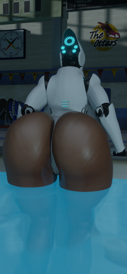 3d ass ass big_ass big_butt female haydee haydee_(game) petru pool robot robot_girl swimming_pool thick_ass thick_thighs