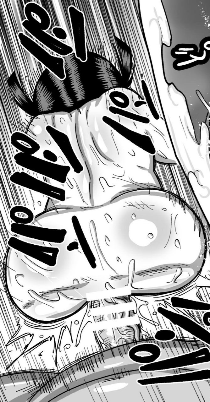 ass_focus big_ass black black_and_white cum_in_pussy doujin doujinshi internal_cum kiliu monochrome rear_view tagme text