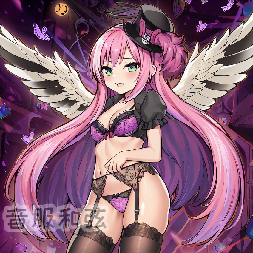 1girls ai_generated angel duel_monster fairy ghostrick_angel_of_mischief yu-gi-oh!