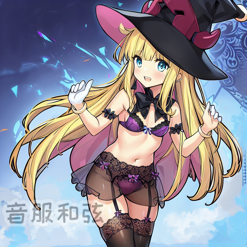 1girls ai_generated duel_monster ghostrick_witch lingerie witch yu-gi-oh!