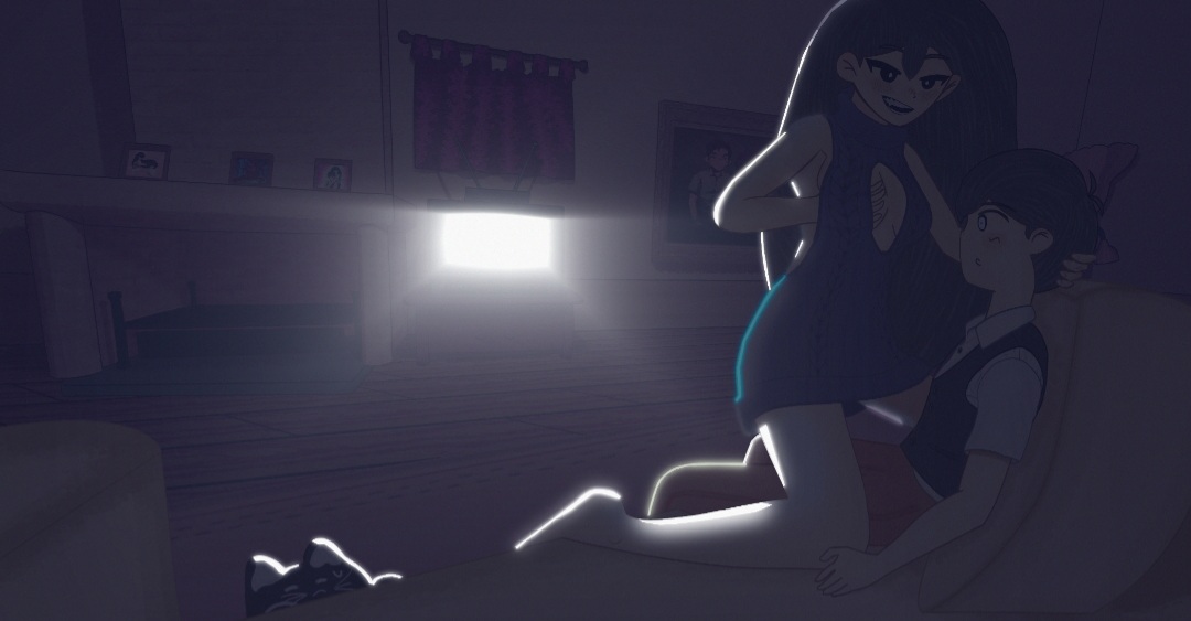 bedroom eyes, black hair, blue dress, blush, brother, brother and sister, female, incest, inminent sex, long hair, mari (omori), older sister, omori, seductive look, short hair, sunny (omori), younger brother