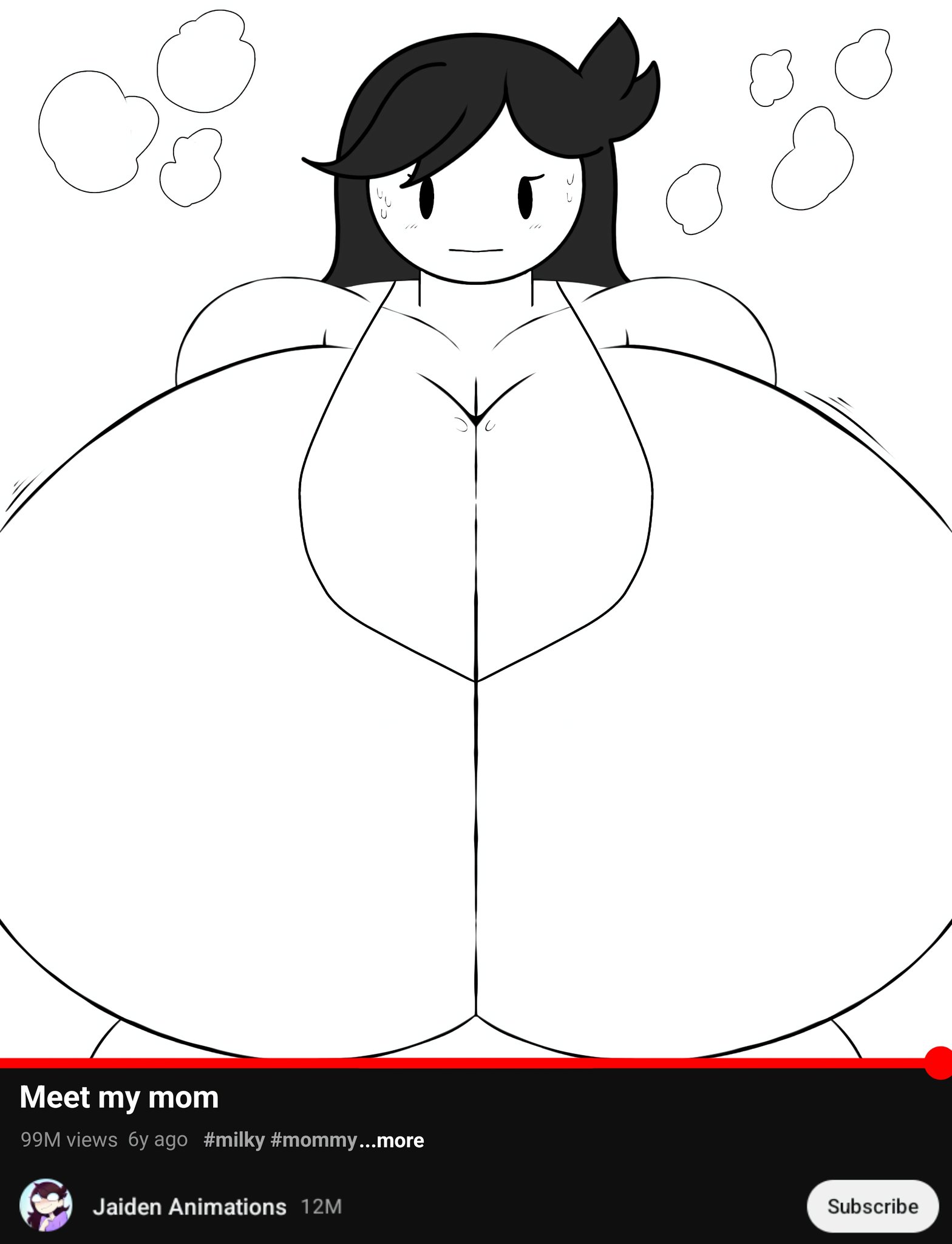 big breasts, breasts, female, gigantic breasts, jaiden animations, jaidenanimations, jaidens mom, mob face, text, videogamedunky, youtube, youtubers