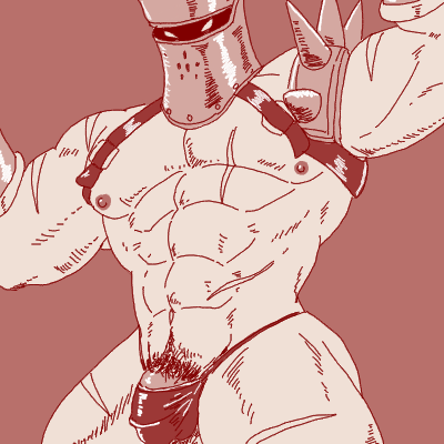 1boy abs armpits bara bulge chest_scar chrono_(series) chrono_cross daddy dilf gay hair harness helmet helmet_only human male male_only mostly_nude muscular muscular_human muscular_male navel nipples pecs penis pubes run_aki scar solo underwear yaoi zoah