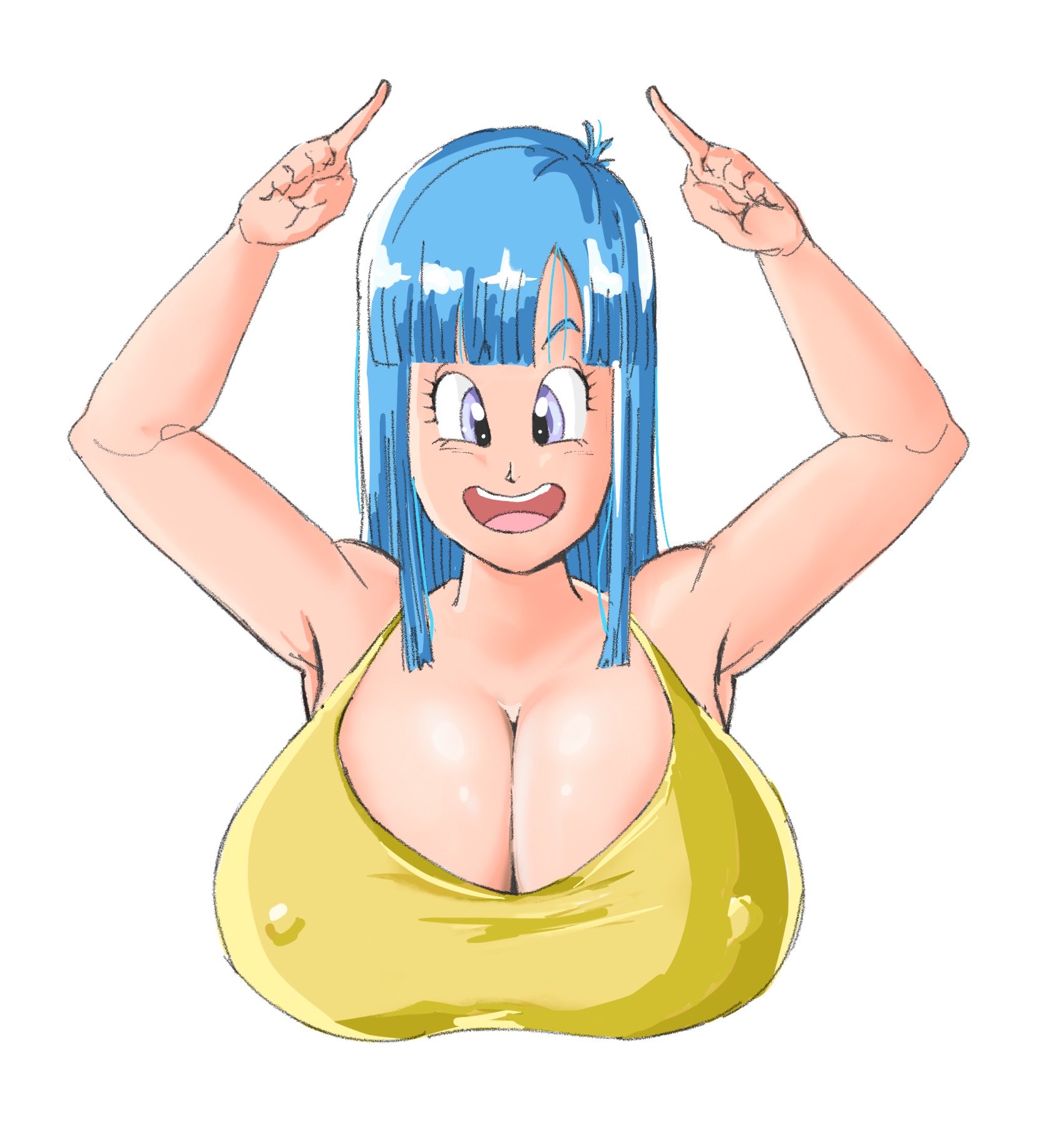 1girls, big breasts, breasts, dragon ball, female, female only, maron, panarandom, solo