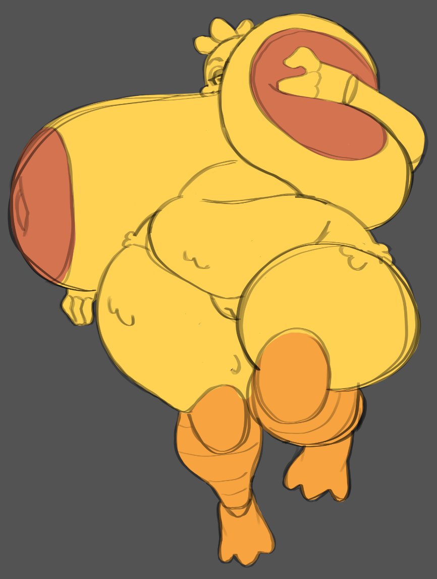 animatronic, big breasts, breasts, chicken, female, five nights at freddy's, nipples, nsfwoaf, robot, solo, toy chica (fnaf), yellow skin