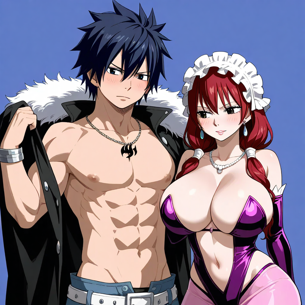 ai_generated black_hair couple fairy_tail gray_fullbuster irene_belserion sexy_female