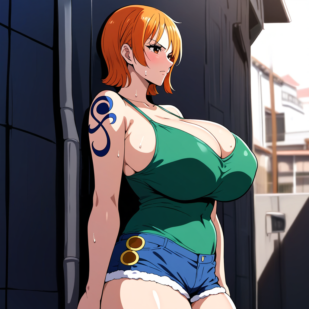 ai_generated ashitsutta big_breasts female female_only nami_(one_piece) one_piece