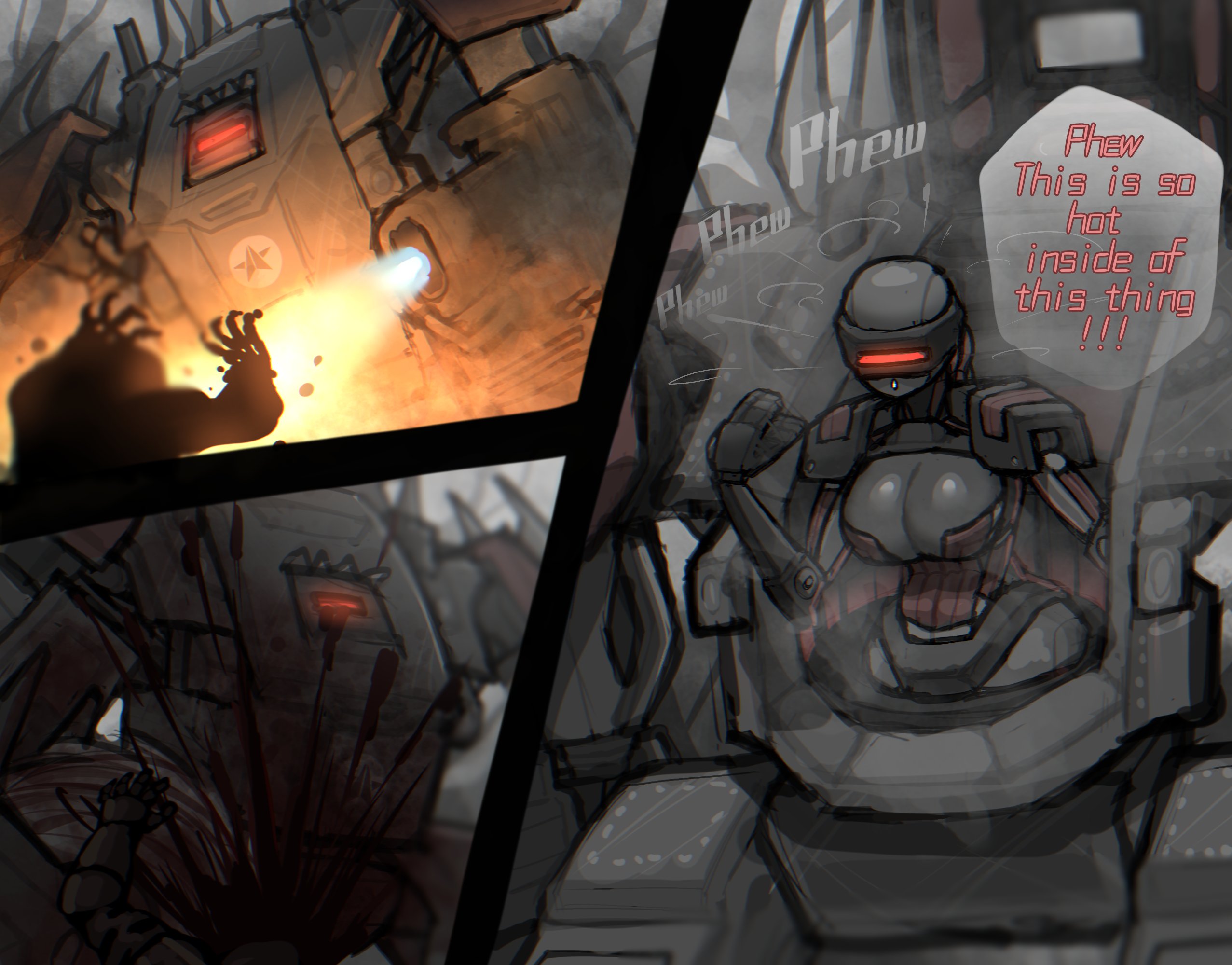 automaton (helldivers), big breasts, breasts, female, helldivers, helldivers 2, steaming body, wide hips, zzzhodazzz