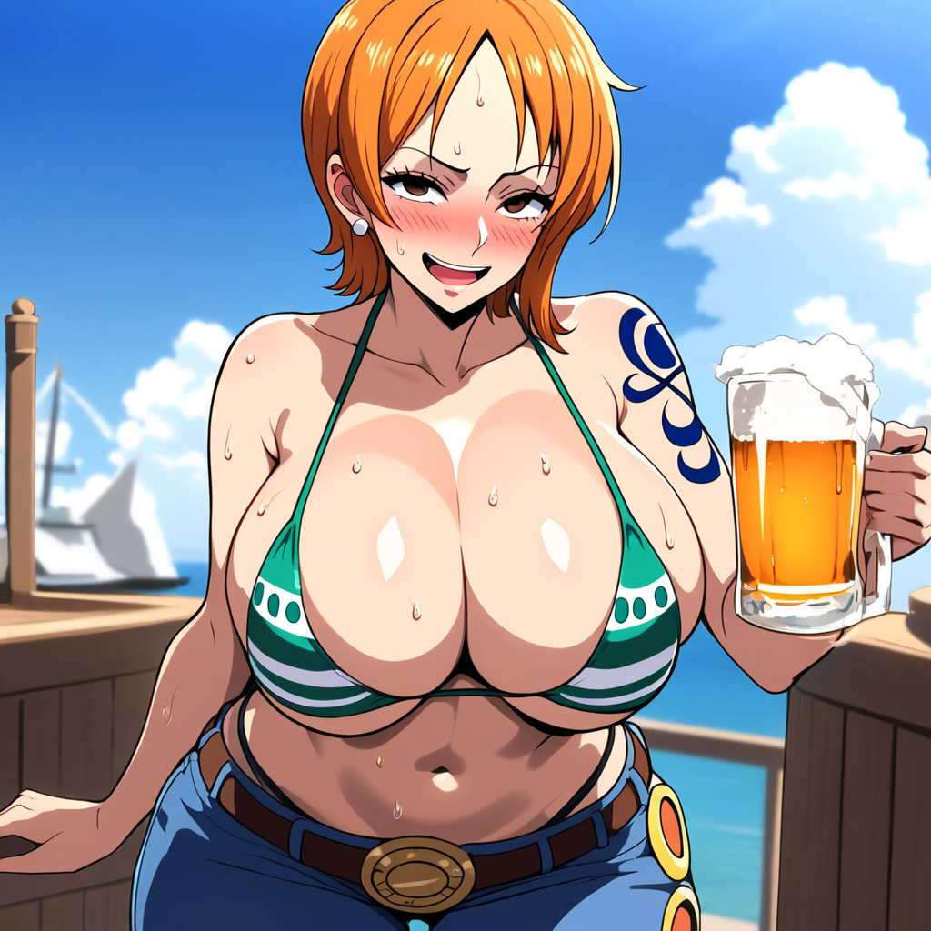 ai_generated ashitsutta big_breasts bikini_top female female_only nami_(one_piece) one_piece