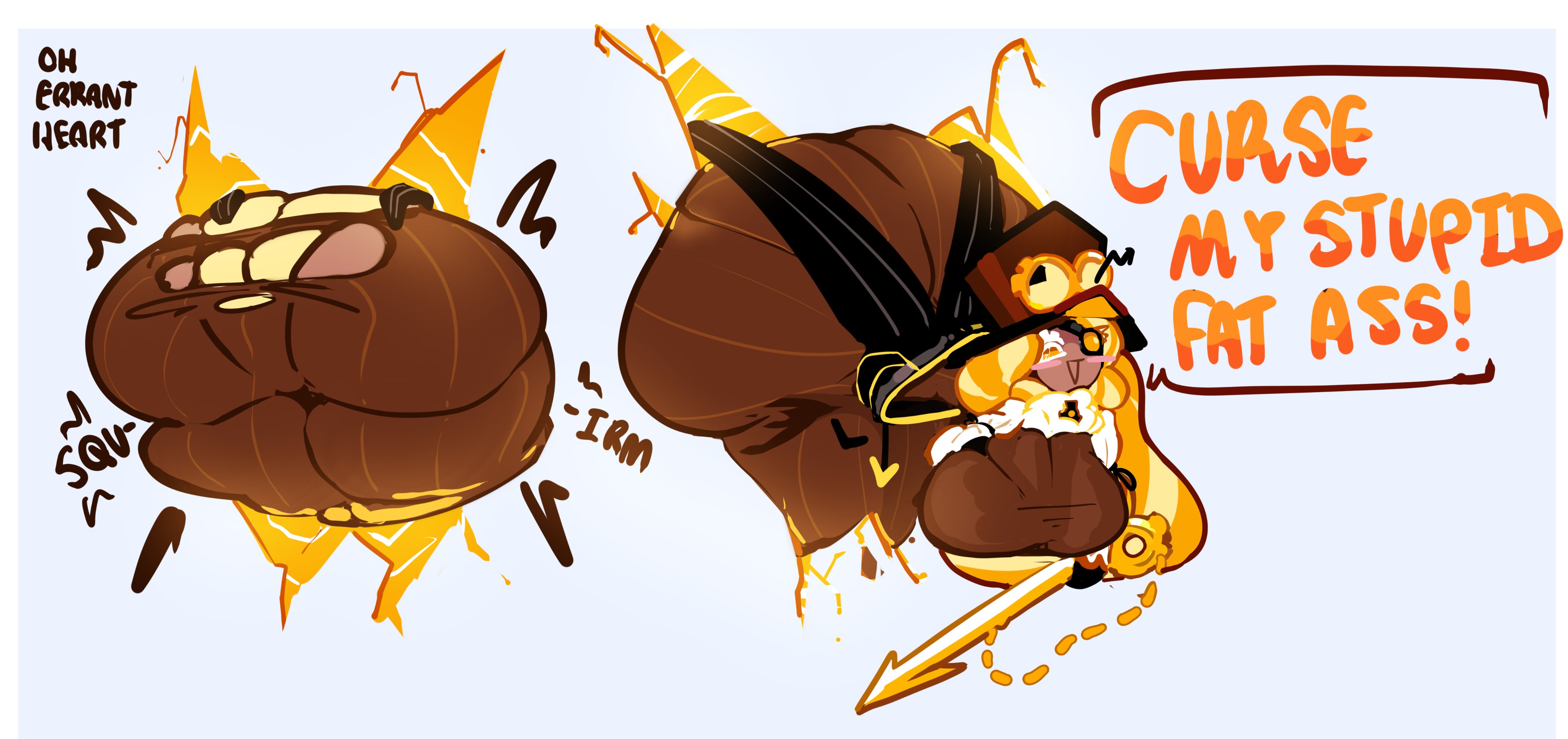 1girls, ass, ass bigger than head, ass focus, ass window, big breasts, big hips, blonde hair, bra visible through clothes, breasts, clothed, clothes ripping, cookie run, dark skin, errantheart, fat ass, female, female only, huge ass, huge breasts, humanoid, hyper ass, long hair, massive ass, ripped clothing, sideass, solo, solo female, stuck, stuck in wall, tagme, tan skin, timekeeper cookie, voluptuous, voluptuous female, wardrobe malfunction, wide hips, yellow hair