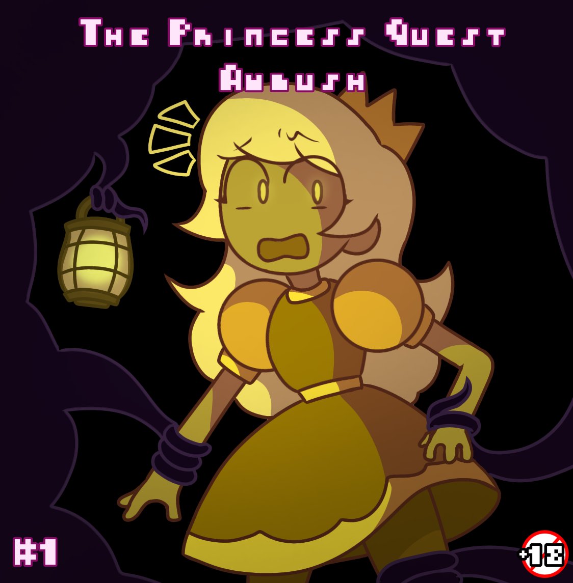 1girls cassidy_(fnaf) clothed dzem7979 female five_nights_at_freddy's five_nights_at_freddy's:_security_breach princess_quest_(fnaf) tentacle video_game yellow_eyes yellow_skin