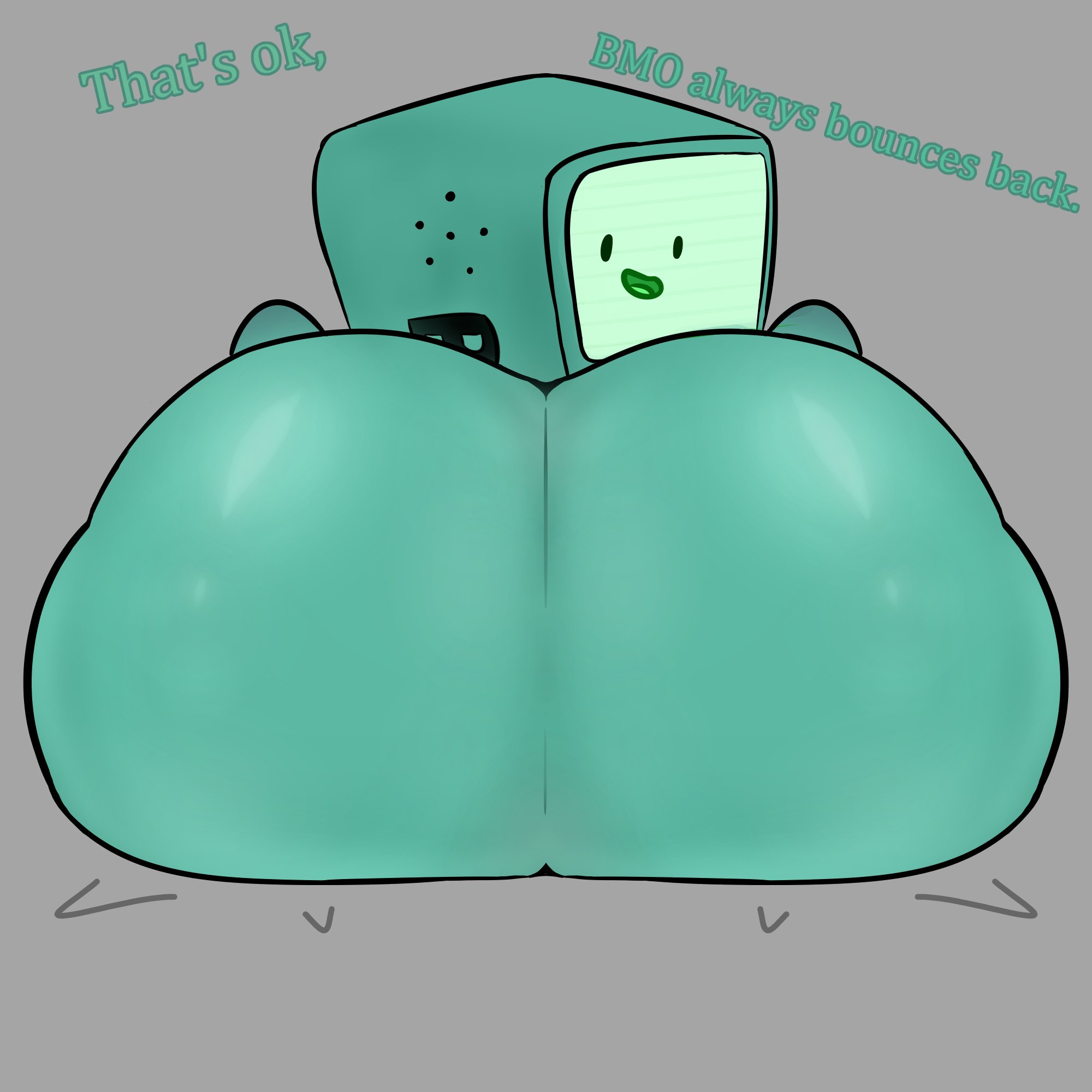adventure time, ass, ass focus, big ass, bmo, cartoon network, guywithdapen, huge ass, huge butt, looking back at viewer, mob face, solo, text, thick ass