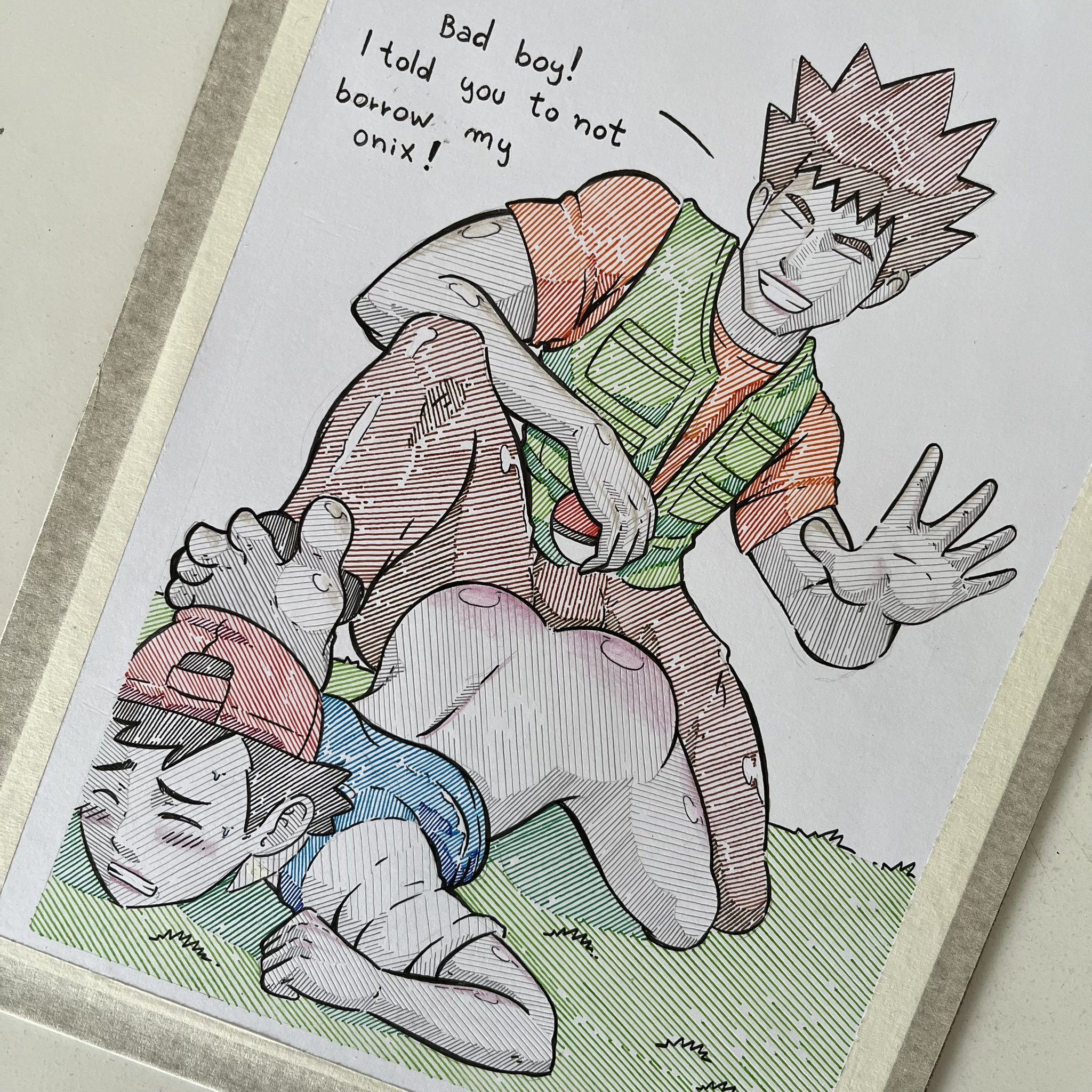 artbybrolin, ash ketchum, brock (pokemon), femboy, gay, male, male only, pokemon, satoshi (pokemon), tagme, yaoi
