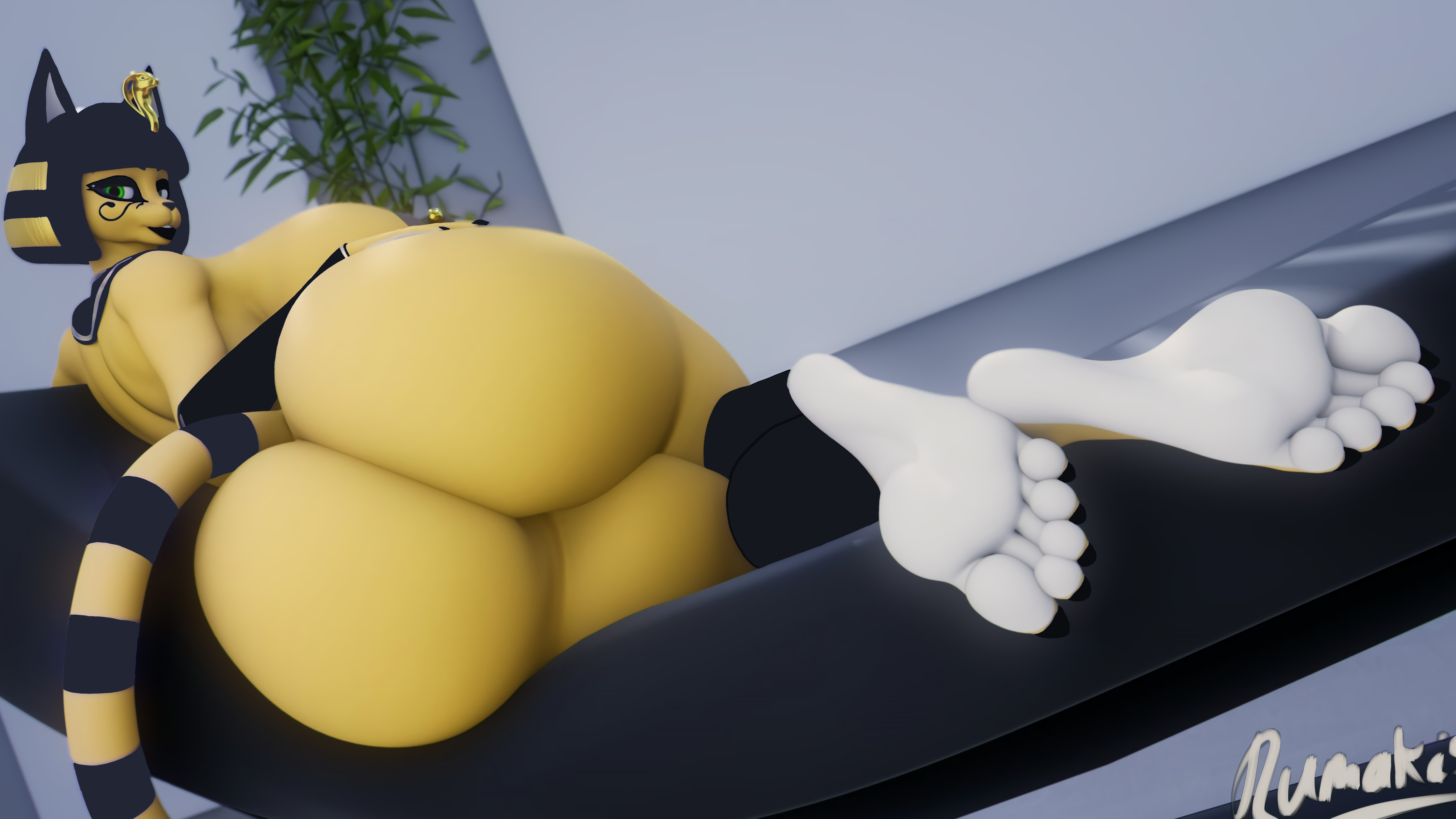 1girls, 8k, animal crossing, ankha, ankha (animal crossing), anthro, apple butt, ass, big ass, big breasts, big butt, black armwear, black hair, black legwear, black lips, black lipstick, black nail polish, black nails, black sclera, black toenail polish, black toenails, breasts, cat ears, cat humanoid, cat tail, edit, edited, feet, feet together, feline, feline humanoid, female, female only, foot fetish, foot focus, goth, goth girl, gothic, hand on ass, hand on butt, hand on hip, huge ass, laying down, laying on side, looking at viewer, looking back, looking back at viewer, nail polish, nails, nails painted, nintendo, ornament, rumakis, seductive, seductive eyes, seductive look, seductive smile, soles, solo, solo anthro, solo female, tail, thick ass, thick thighs, toe claws, toenail polish, toenails, toes, wide hips