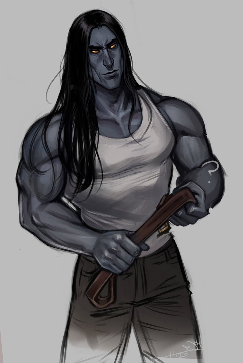 1boy belt biceps black_hair broad_shoulders collarbone darksiders darksiders_2 death_(darksiders) fit fit_male glowing_eyes grey_body grey_skin humanoid long_hair male male_focus male_only muscle muscles muscular muscular_arms muscular_male no_humans notesz_(artist) pale-skinned_male pale_skin pecs pectoral_bulge pectorals sole_male solo solo_focus solo_male straight_hair tagme tagme_(artist) tight_clothing tshirt