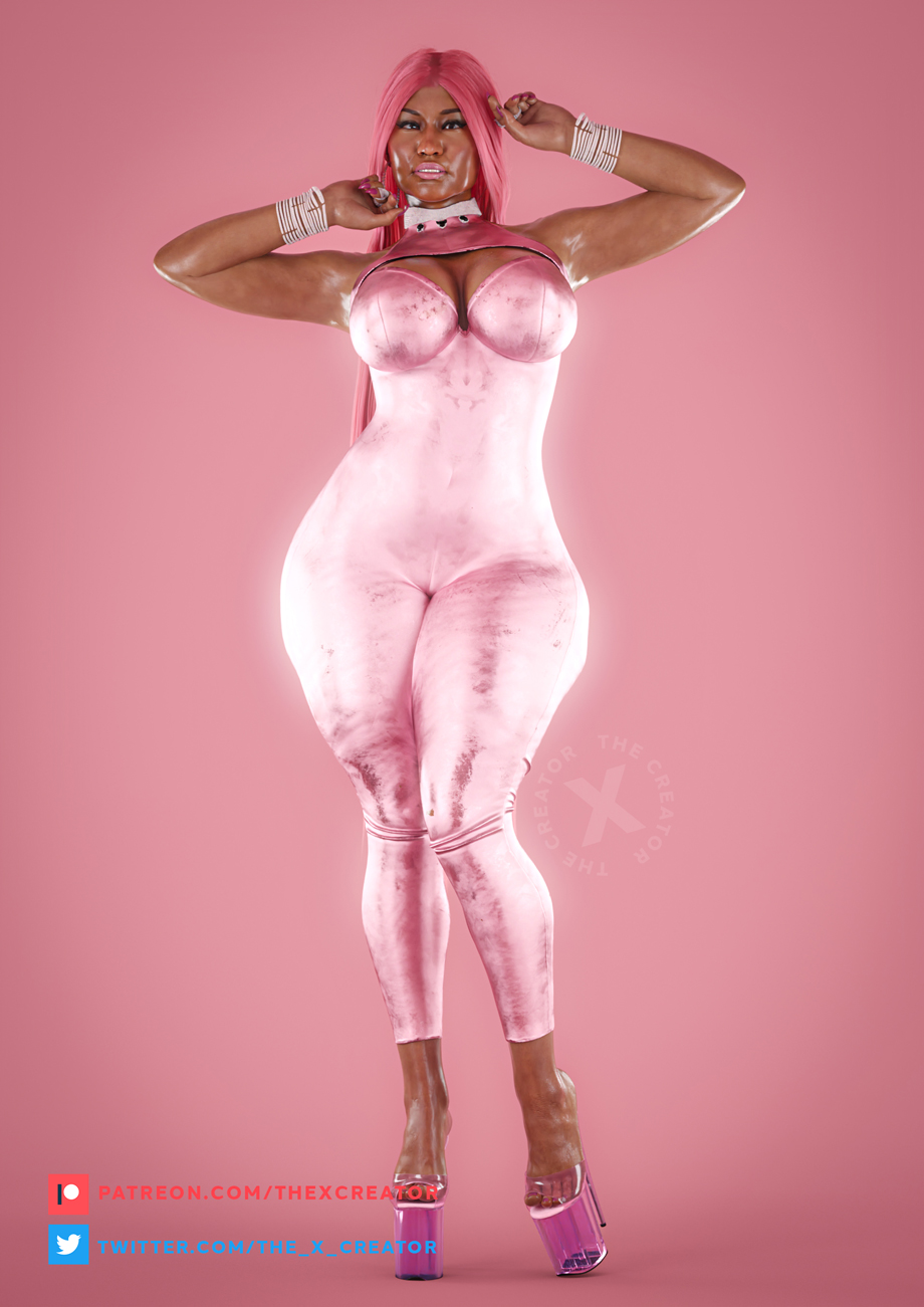 1girls, 3d, 3d (artwork), 3d render, activision, ass, big ass, big breasts, breasts, call of duty, call of duty modern warfare 2 (2022), call of duty warzone, celebrity, cleavage, dark skin, dark-skinned female, female, female only, high heels, hips, huge breasts, long hair, nicki minaj, nicki minaj (cod), nipples, pink hair, platform heels, real person, solo, stripper heels, the x creator, thick thighs, thighs, wide hips