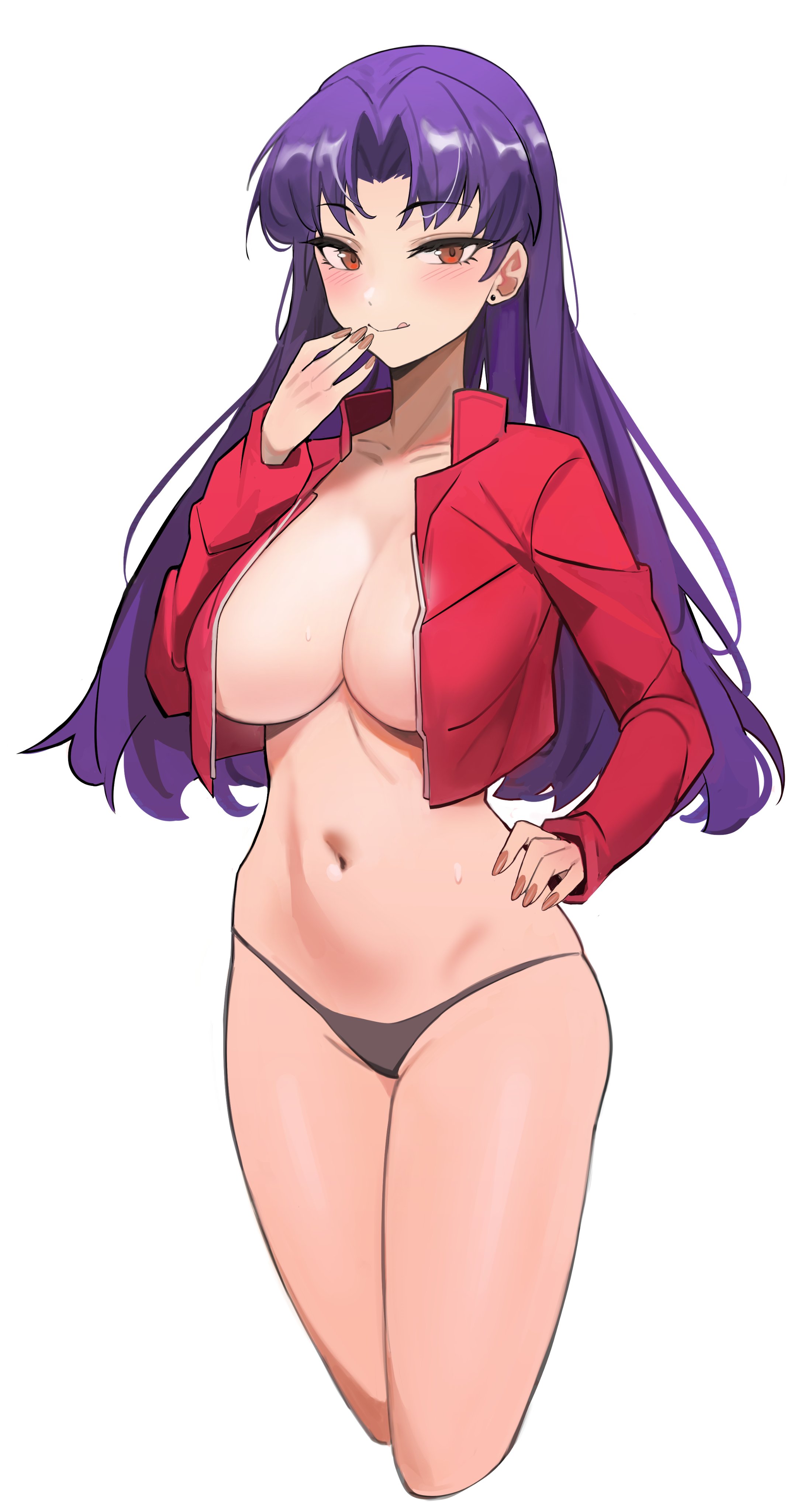 breasts, female, female only, kiritzugu, misato katsuragi, neon genesis evangelion, panties, solo