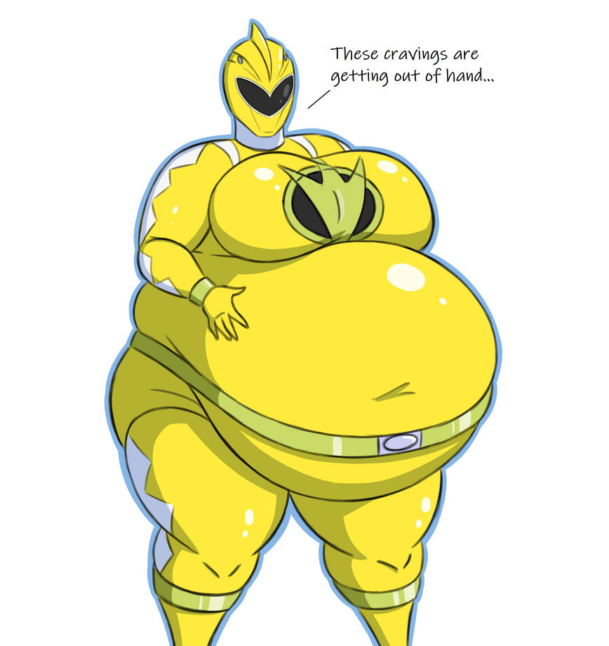 abare_yellow mizz-britt obese overweight_female power_rangers power_rangers_dino_thunder super_sentai yellow_ranger