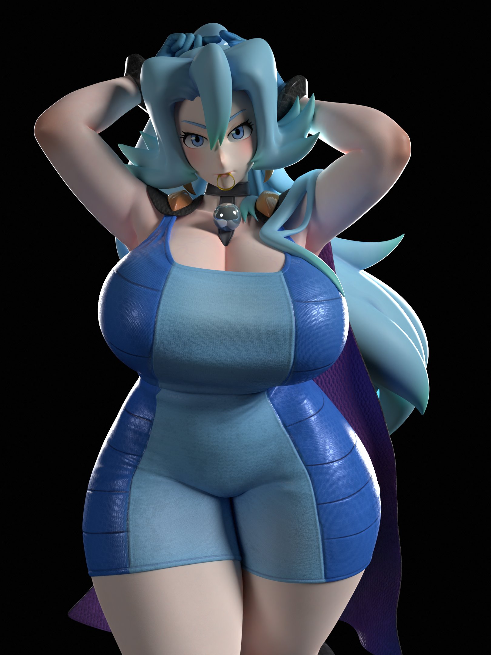 1girls, 3d, 3d (artwork), 3d model, big breasts, blue eyes, blue hair, breasts, busty, child bearing hips, clair (pokemon), female, female only, hourglass figure, nintendo, pokemon, pokemon hgss, solo, solo female, solo focus, thick thighs, thin waist, thunder thighs, usukeninja, venus body, voluptuous, voluptuous female, wide hips