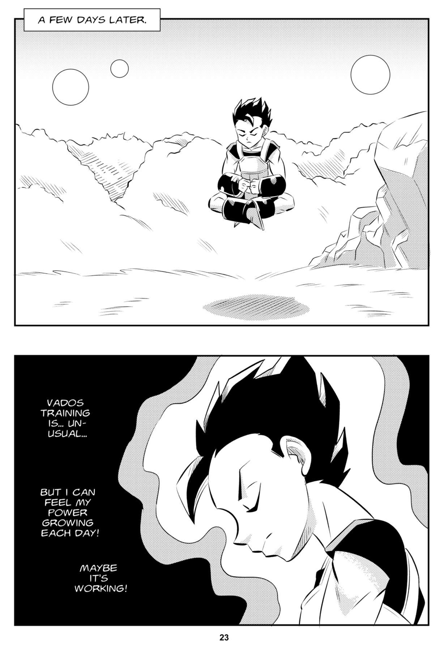 1boy black_and_white cabba comic dragon_ball dragon_ball_super funsexydragonball legs_crossed meditation monochrome page_23 saiyan training weights