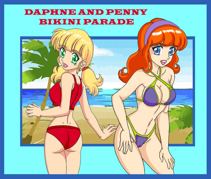 2girls beach bikini crossover daphne_blake female female_focus female_only inspector_gadget multiple_girls penny_gadget scooby-doo swimsuit tagme