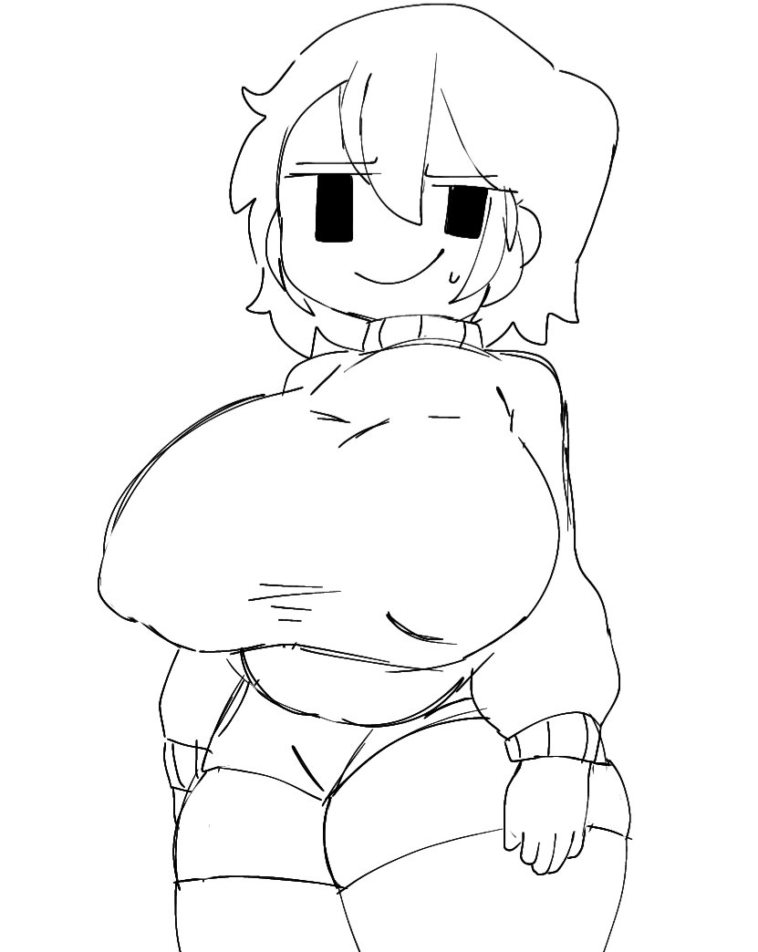 1girls big_breasts chara chara_(mochikirb_style) confused huge_breasts mochikirb shorts shortstack sketch tagme thick_thighs thunder_thighs undertale undertale_(series)