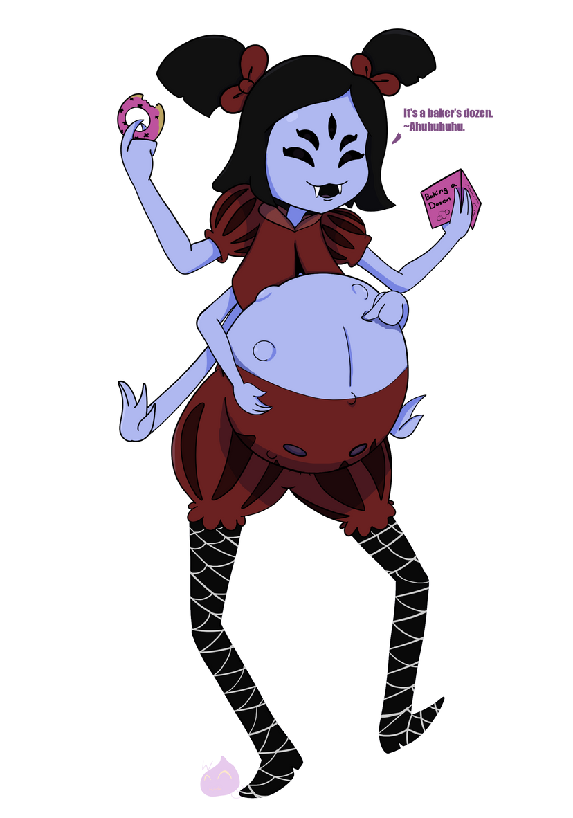 big_belly female female_only fetal_movement hyper_pregnancy muffet pregnant tagme undertale undertale_(series) wakingslime