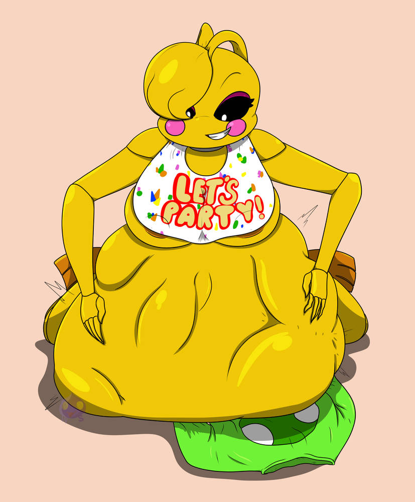 animatronic big_belly chicken female female_only five_nights_at_freddy's hyper robot robot_girl toy_chica_(fnaf) vore vore_belly wakingslime