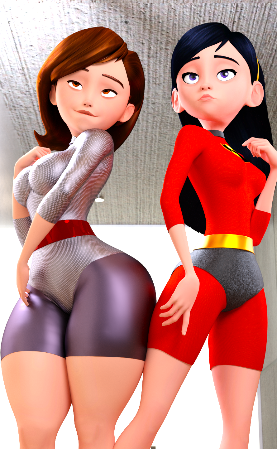 2girls 3d 3d_(artwork) ass athletic athletic_female big_ass big_breasts black_hair bottom_heavy breasts brown_hair bubble_ass bubble_butt bust busty chest curvaceous curvy curvy_figure dark_hair daughter digital_media_(artwork) disney elastigirl eyebrows eyelashes female female_only fit fit_female helen_parr hero heroine hips hourglass_figure huge_ass huge_breasts human large_ass large_breasts legs light-skinned_female light_skin long_hair mature mature_female milf mother mother_and_daughter multiple_girls petite petite_body petite_female pixar pixar_mom round_ass round_butt short_hair slim slim_waist straight_hair superhero superheroine the_incredibles the_incredibles_2 thick thick_hips thick_legs thick_thighs thighs top_heavy upper_body violet_parr voluptuous voluptuous_female vtemp waist wide_hips