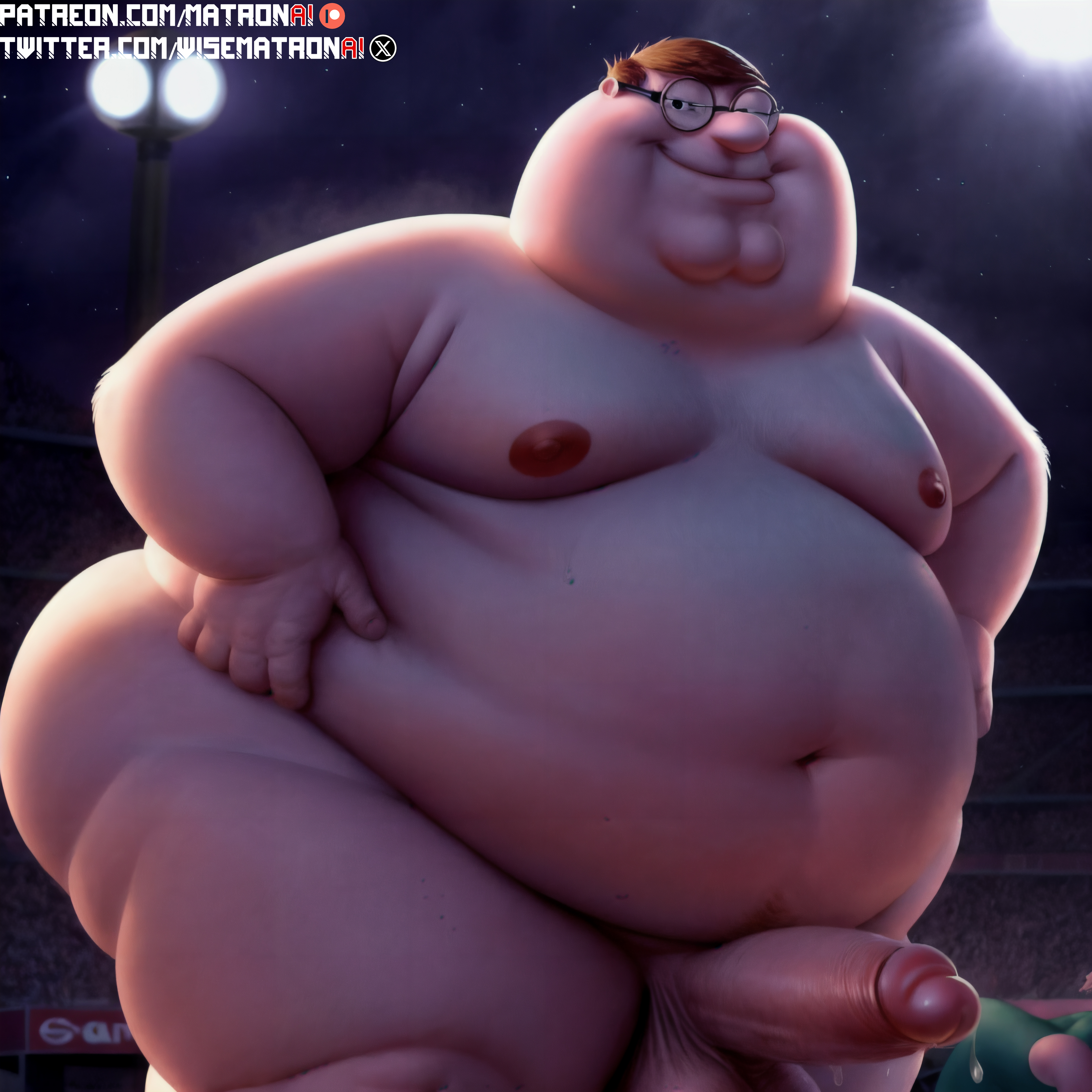 4k, ai generated, balls, belly, belly button, bhm, big balls, big belly, big penis, bottomless, bro, the fuck?, family guy, highres, male, male only, matronai (artist), morbidly obese, morbidly obese male, obese, obese male, overweight, patreon, patreon username, penis, peter griffin, pinup, stable diffusion, thick penis, twitter username, veiny penis, what