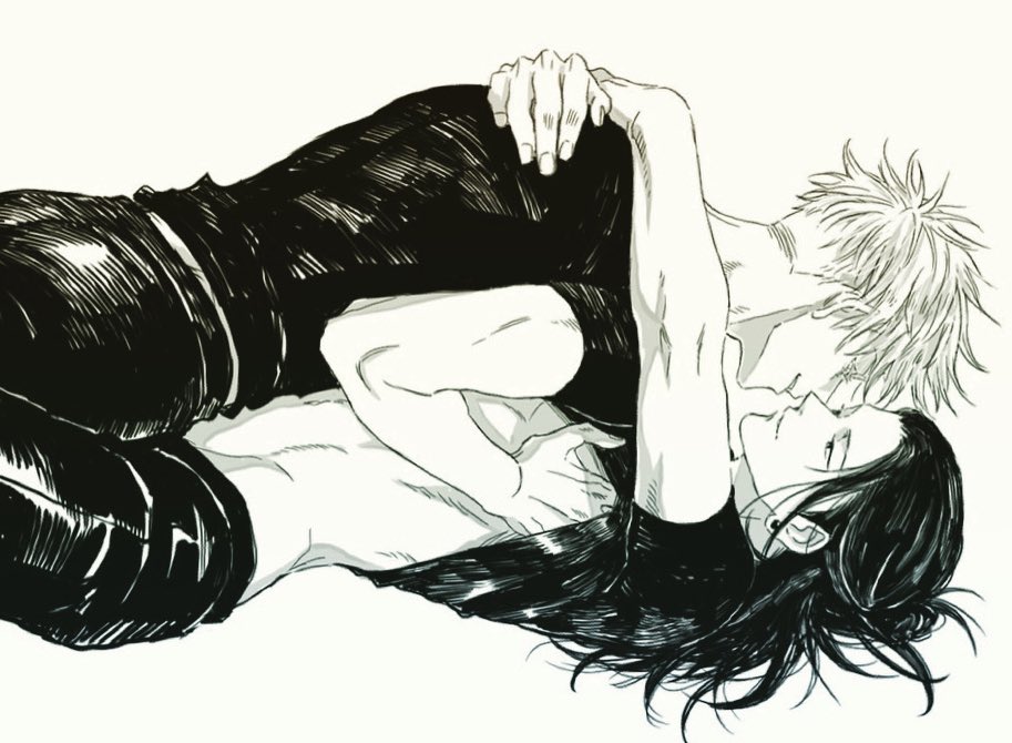 2boys, black hair, clothing, gay, jujutsu kaisen, kissing, long hair, love, male, male/male, satoru gojo, skinny, suguru geto, white hair, yaoi