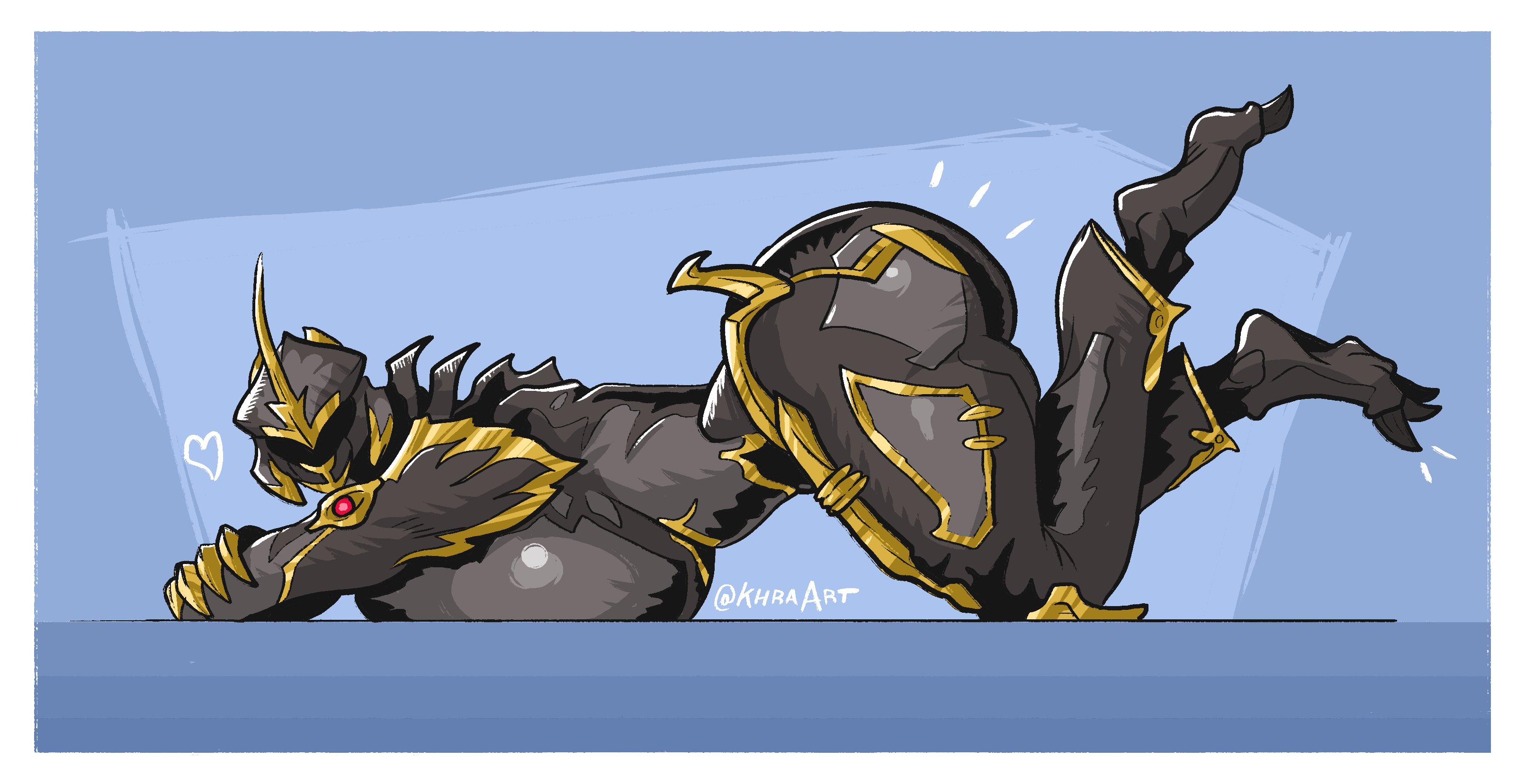 1girls, 2d (artwork), ass, breasts, clawed toes, claws, feet, feet up, female, huge ass, huge breasts, khra art, large ass, large breasts, looking at viewer, massive breasts, side view, solo, solo female, thick thighs, thighs, warframe, zephyr (warframe), zephyr prime (warframe)