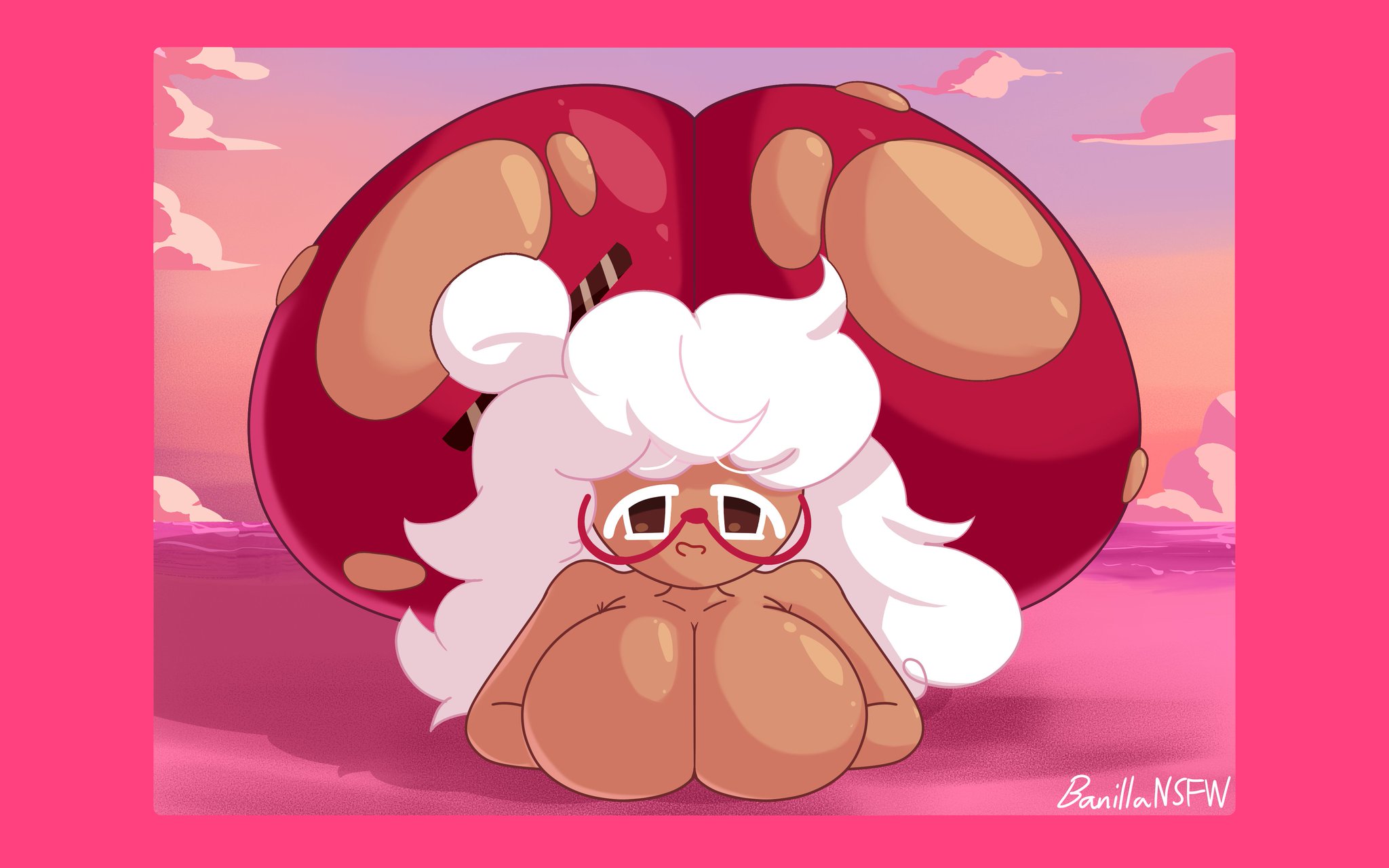 1girls, adorable, ass, ass bigger than head, banillansfw, big ass, big breasts, big butt, breasts, cookie, cookie humanoid, cookie run, cute, female, female only, food, food creature, food humanoid, glasses, happy, happy female, huge ass, huge butt, hyper ass, parfait cookie, smiling, smiling at viewer, solo, solo female, white hair