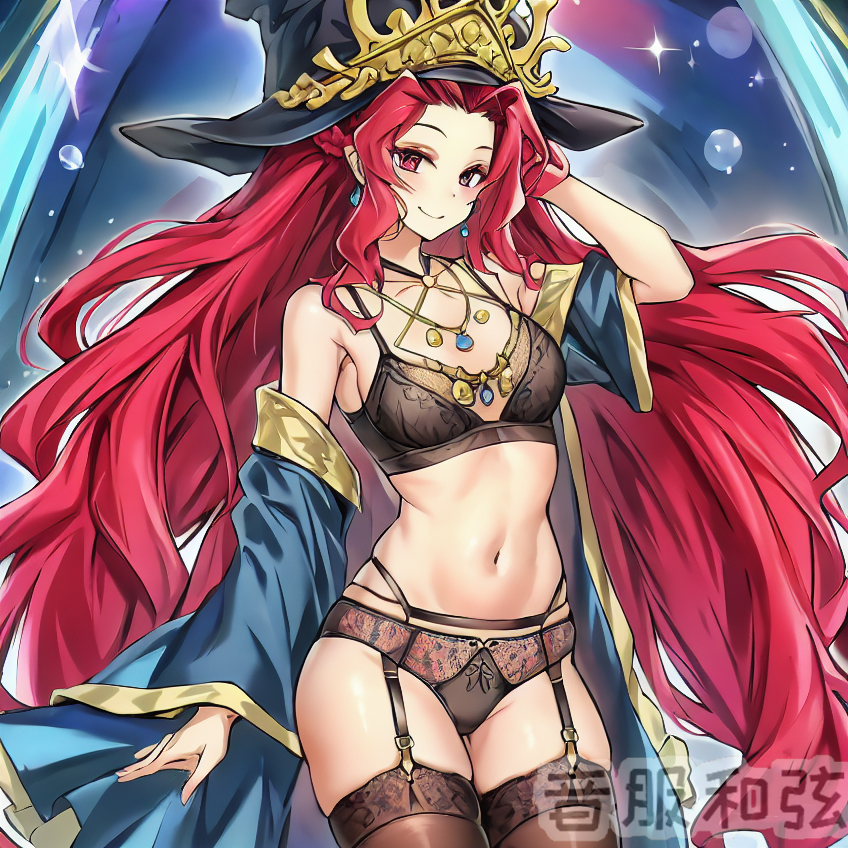 1girls ai_generated duel_monster gishki_emilia lingerie red_hair yu-gi-oh!