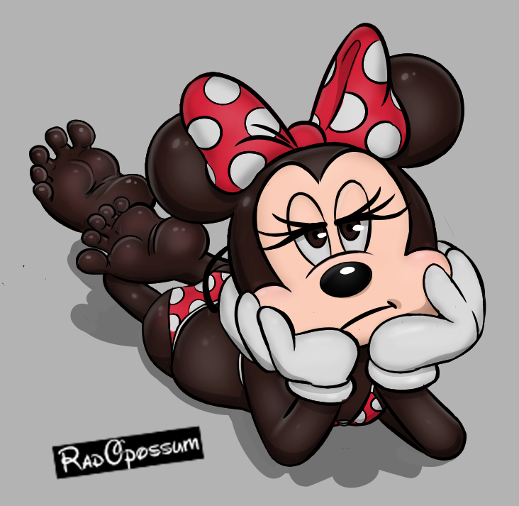 2d anthro ass bikini breasts disney feet female foot_fetish foot_focus full_color furry minnie_mouse no_penetration radopossum solo solo_female