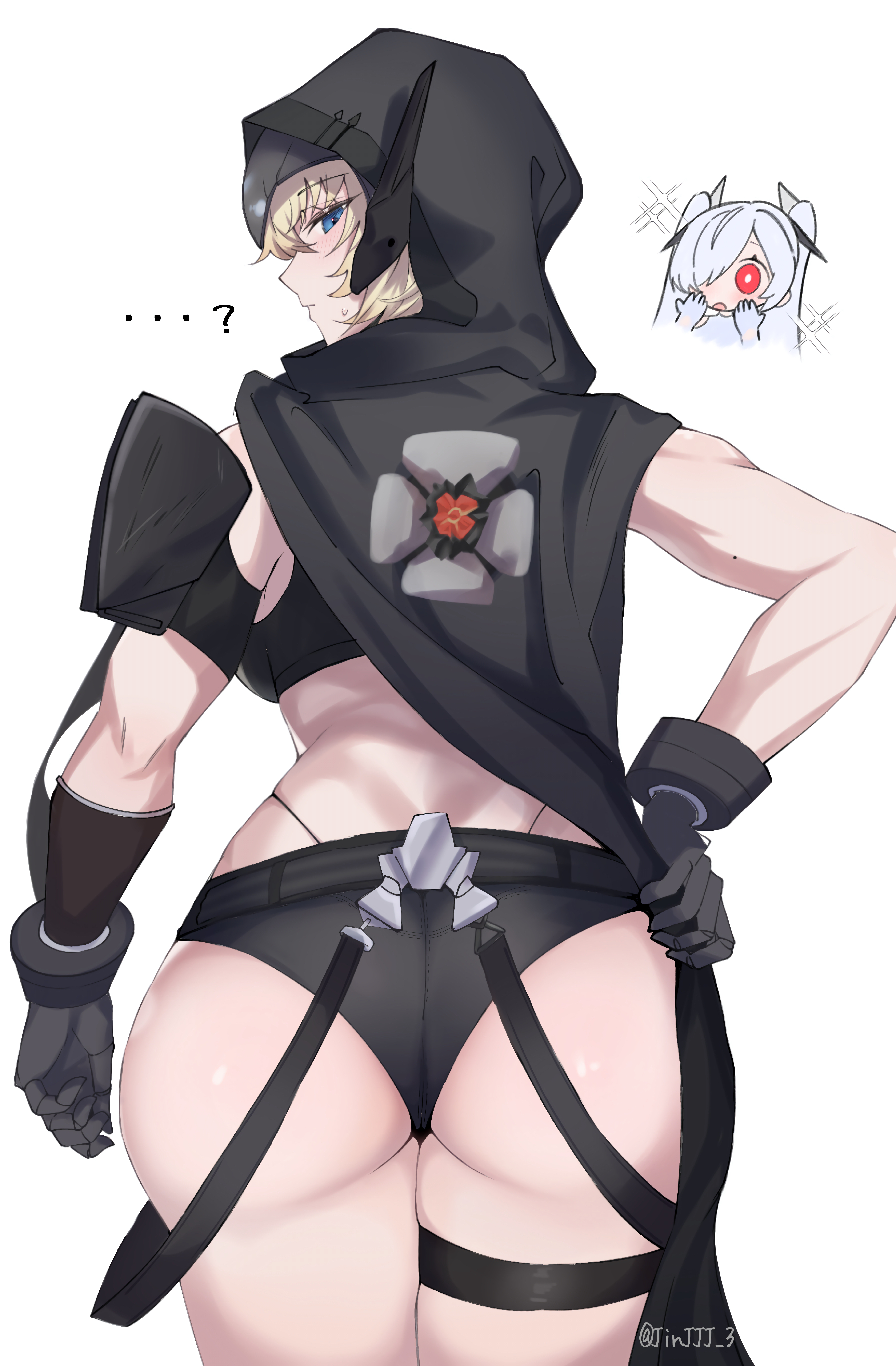 ?, artist request, ass, ass focus, cinderella (nikke), female, goddess of victory: nikke, grave (nikke), highres, muscular, muscular female, sole female