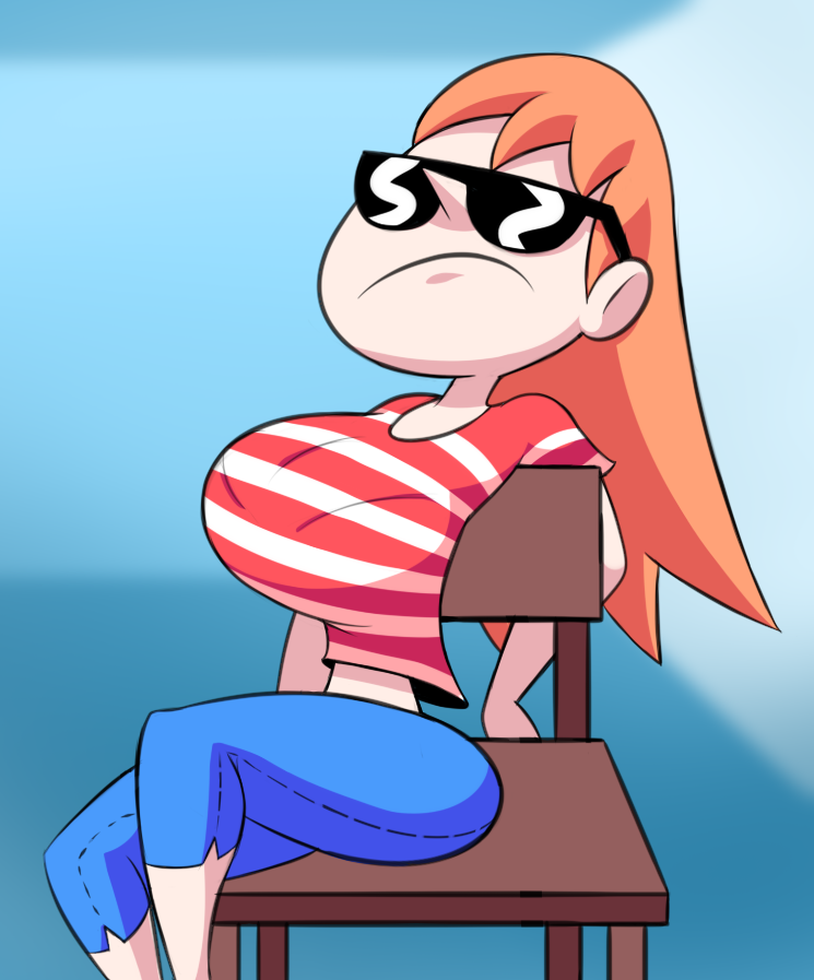 big_breasts dee_dee_replacement dexter's_laboratory orange_hair pamvllo sunglasses tinted_eyewear