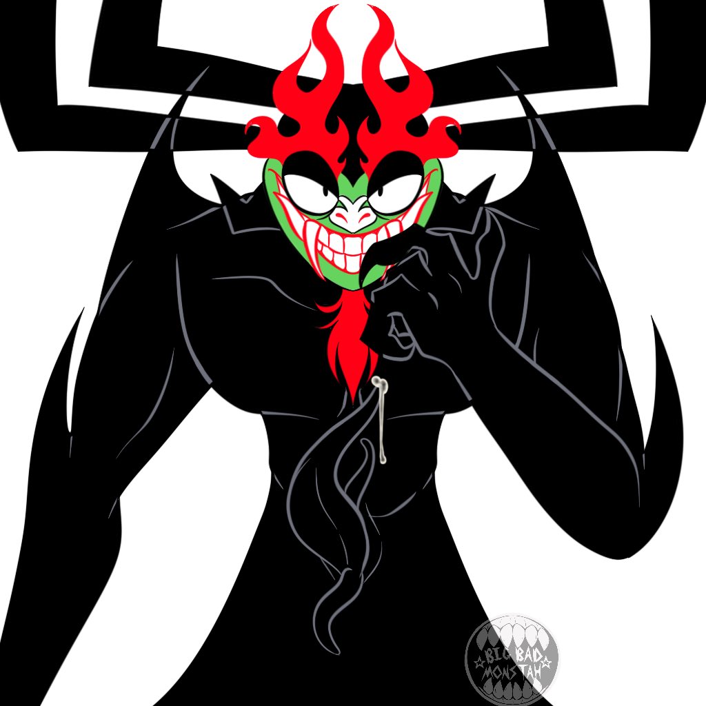 aku demon eldritch evil evil_grin evil_smile flame muscular samurai_jack shapeshifter sharp_claws sharp_teeth smirk tentacle tentacle tentacle_penis villain