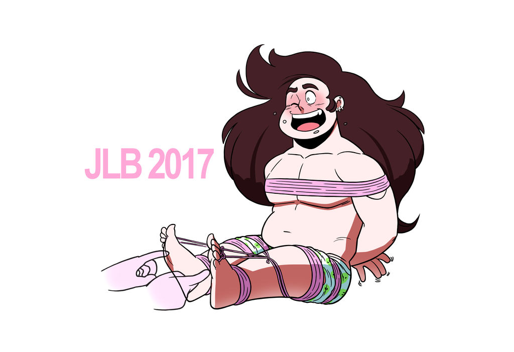 1boy1girl 2017 arms_behind_back blush bondage greg_universe greg_universe_(young) jagged-808 long_hair male_tickling no_visible_genitalia one_eye_closed out_of_frame out_of_frame_female rope rope_bondage rose_quartz_(steven_universe) steven_universe tickle_torture tickling tickling_feet toes_tied underwear_only white_background