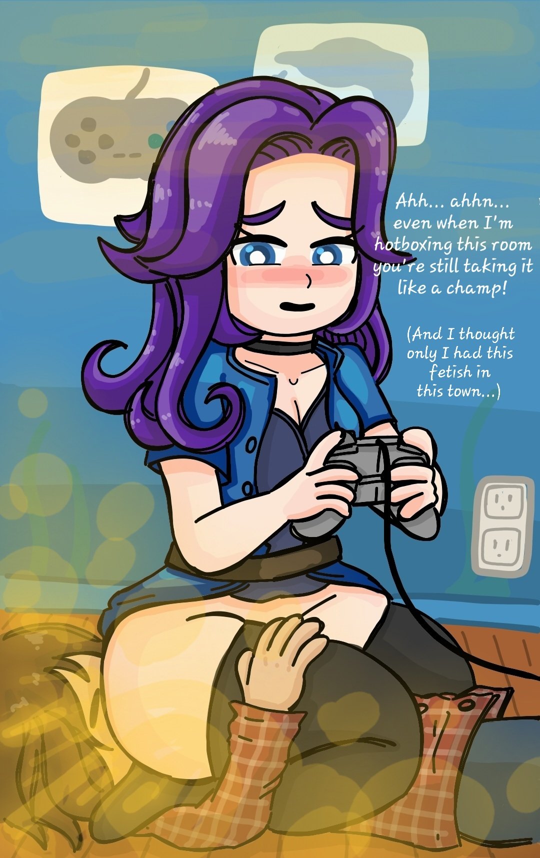 1boy1girl 4k 4k_resolution abigail_(stardew_valley) ass ass ass_smothering ass_to_face bare_ass bare_butt bare_thighs bedroom belt big_ass big_butt black_socks blue_clothing blue_eyes blue_jacket blue_wall blush blush blushing_female breasts breasts breasts brown_hair bubble_butt butt_smothering cartoony checkered_shirt chobeeno cleavage collar concerned_ape controller decorated_wall dialogue dumptruck_ass dumpy enjoying enjoying_farts face_in_ass faceless_male facesitting fart fart_cloud fart_everywhere fart_fetish fart_torture farting farting_in_face farting_on_another farting_on_face farts fat_ass fat_butt fat_thighs fetish floor gamer_girl gaming gassy gassy_female half_naked hand_on_thigh hi_res high_resolution highres holding_controller holding_object horny horny_female horny_male hotbox huge_ass huge_butt juicy_butt large_ass large_butt laying_on_floor laying_on_ground long_hair loving_it medium_boobs medium_breasts navy_blue_skirt no_panties pale-skinned_female pale_skin pants_off plump_ass plump_butt purple_eyebrows purple_hair red_clothing round_ass round_butt smelling_ass smelling_butt smelly smelly_ass smelly_butt smelly_farts smothering socket socks stardew_valley stinky_ass stinky_butt text thick_thighs thighs thunder_thighs turned_on white_text yellow_fart