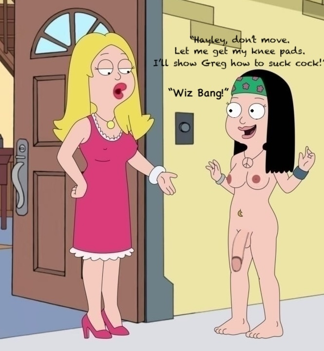 accurate_art_style american_dad dickgirl dickgirl/female francine_smith futanari hayley_smith imminent_incest impending_blowjob incest mother_and_daughter penis voyeur yuri