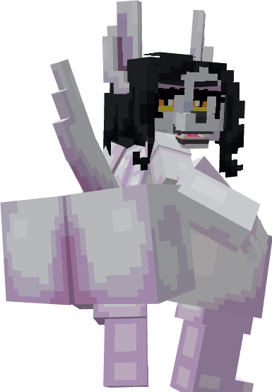 3d big_ass big_breasts black_nipples cubic_body cubic_breasts furry furry_female massive_ass minecraft naked officer_pai_(miso_souperstar) solo_female twerking white_fur yellow_eyes