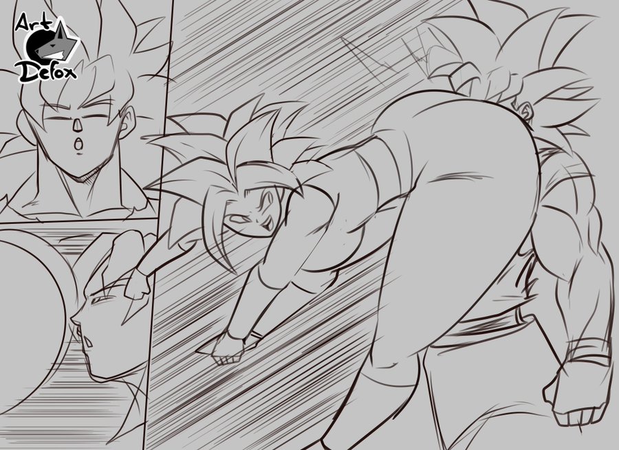 artdefox ass_on_face butt_attack comic_page dragon_ball dragon_ball_super femdom fusion huge_ass kefla legendary_super_saiyan sketch son_goku ultra_instinct universe_6/universe_7 universe_6_girls