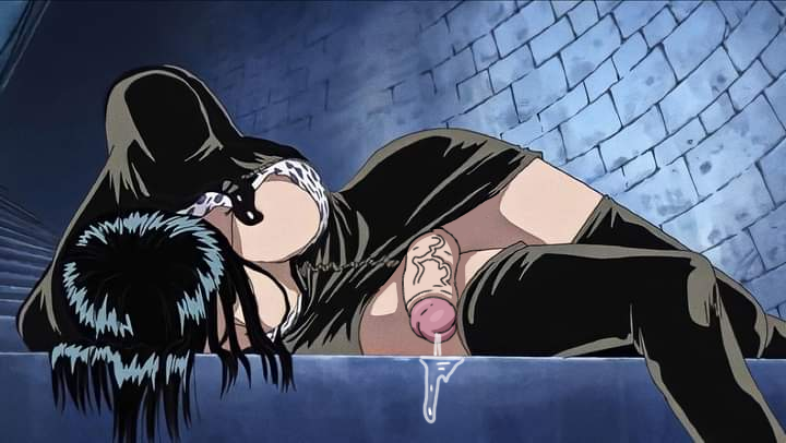 1futa accurate_art_style artist_request big_breasts big_penis black_hair bottomless breasts cleavage clothed clothing cock_edit cock_piece futa_only futanari human large_breasts large_penis leaking_precum light-skinned_futanari light_skin meme nico_robin on_side one_piece partially_clothed penis pre-timeskip precum screenshot_edit solo thighhighs