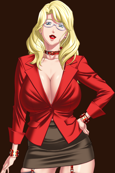 00s 1girls 2000s 2d areolae big_breasts black_package_try black_skirt blonde blonde_hair blonde_hair_female blue_eyes bondage boobs cleavage clothed_female collar cuffs female female_focus female_only game_cg garter_straps glasses hi_res highres kishuu_no_yakata lipstick long_hair looking_at_viewer looking_back looking_pleasured mesudo_no_kan no_bra red_lips red_lipstick simple_background solo solo_female solo_focus yulia yulia_(kishuu_no_yakata)