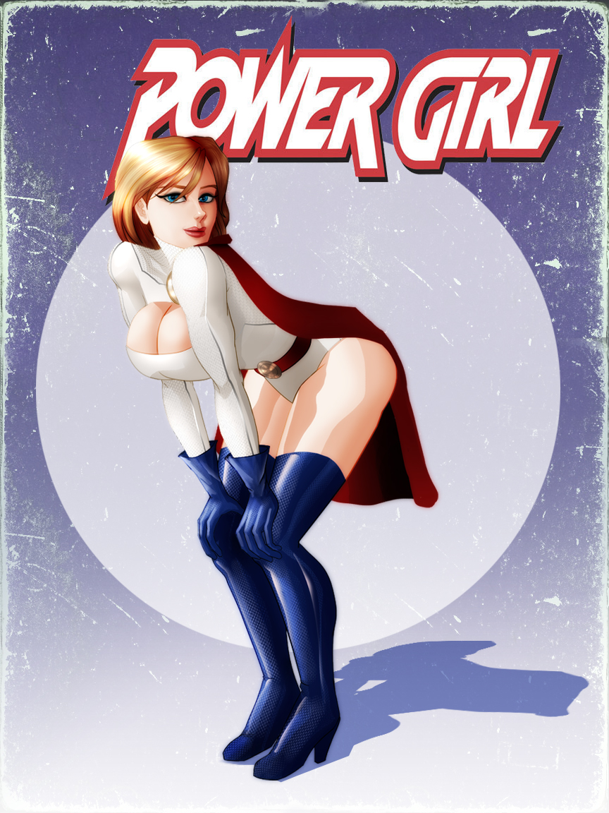 bent_over blonde_hair dc dc_comics female justice_league looking_at_viewer power_girl raulovsky solo superheroine tagme wink