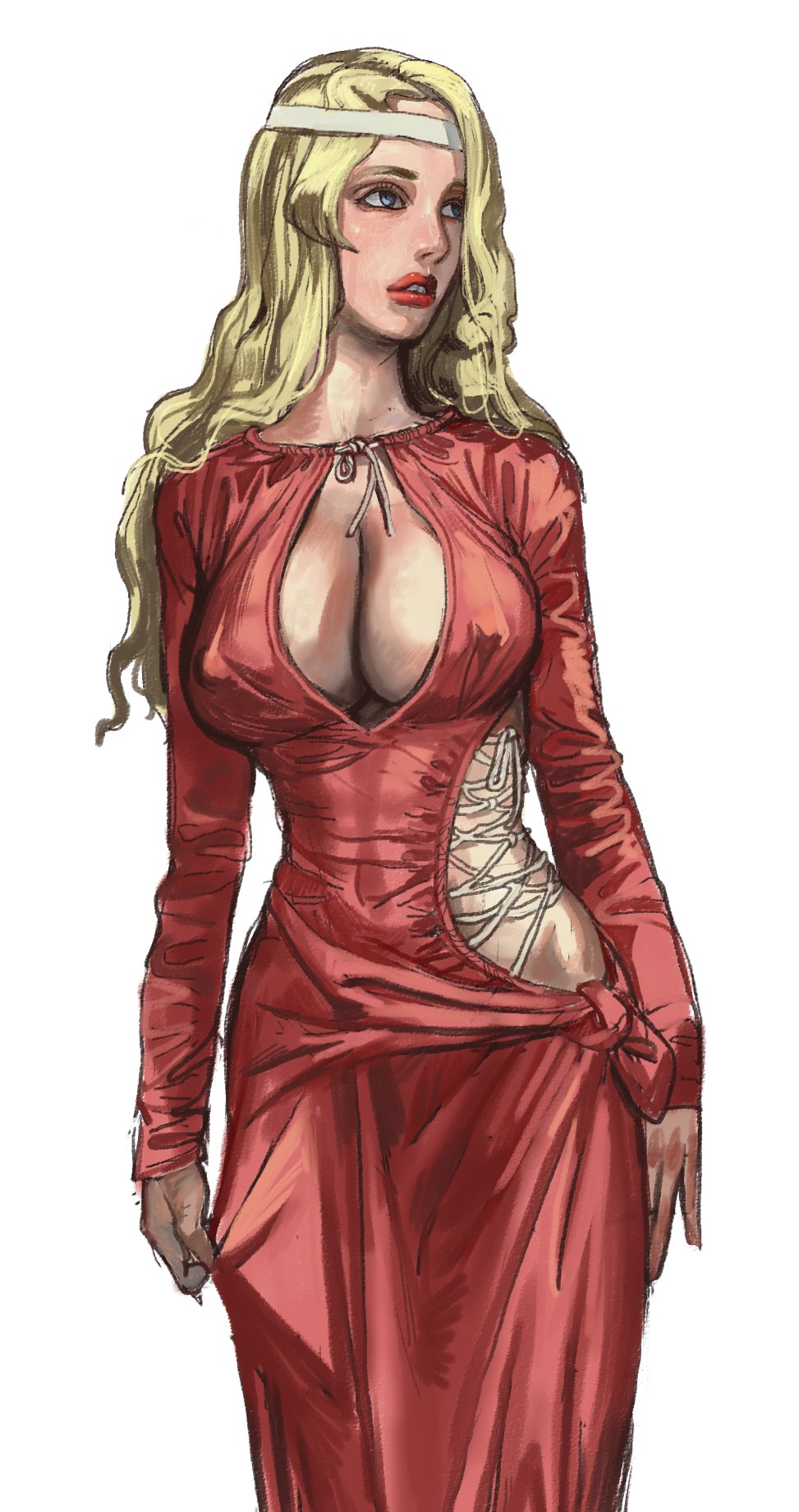 1girls abs big_breasts blonde_hair boob_window dress female female_only history human human_only iberian light-skinned_female light_skin long_hair medieval medieval_clothing medieval_spain mossa noblewoman voluptuous voluptuous_female wide_hips